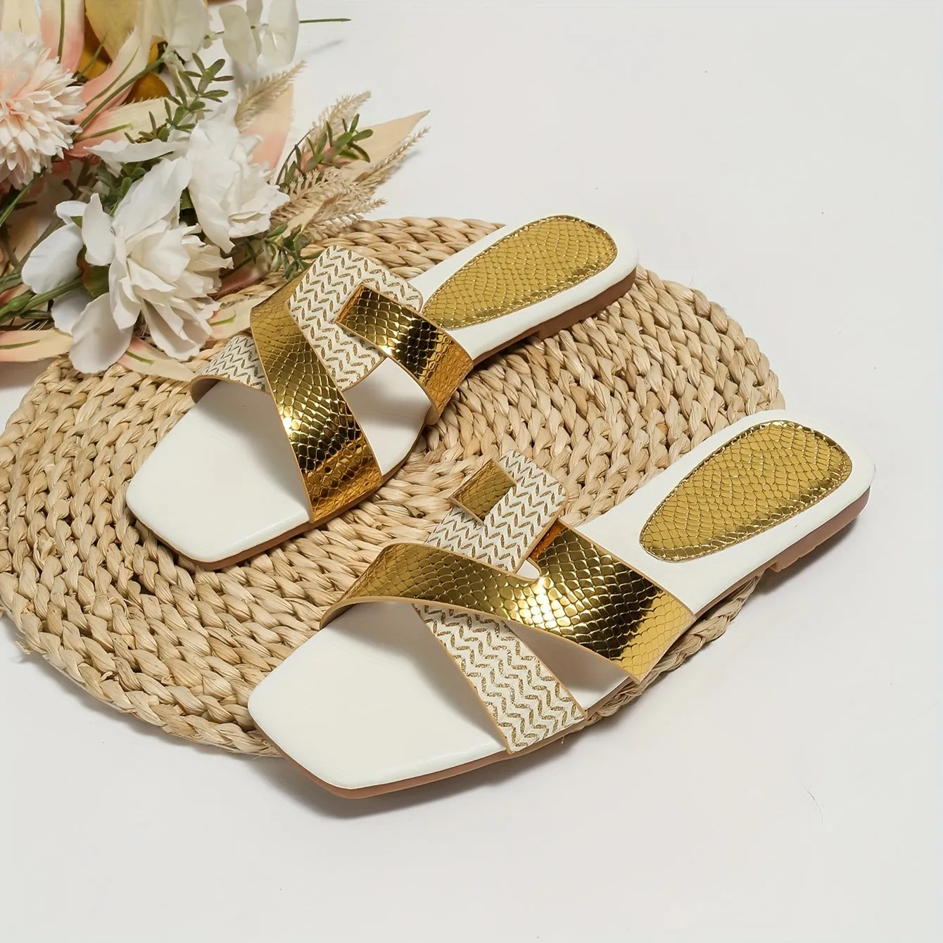 Kleurrijke slip-on sandalen voor vrouwen, licht en niet-slip