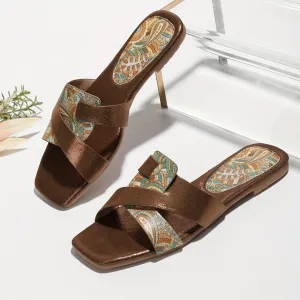 Kleurrijke slip-on sandalen voor vrouwen, licht en niet-slip