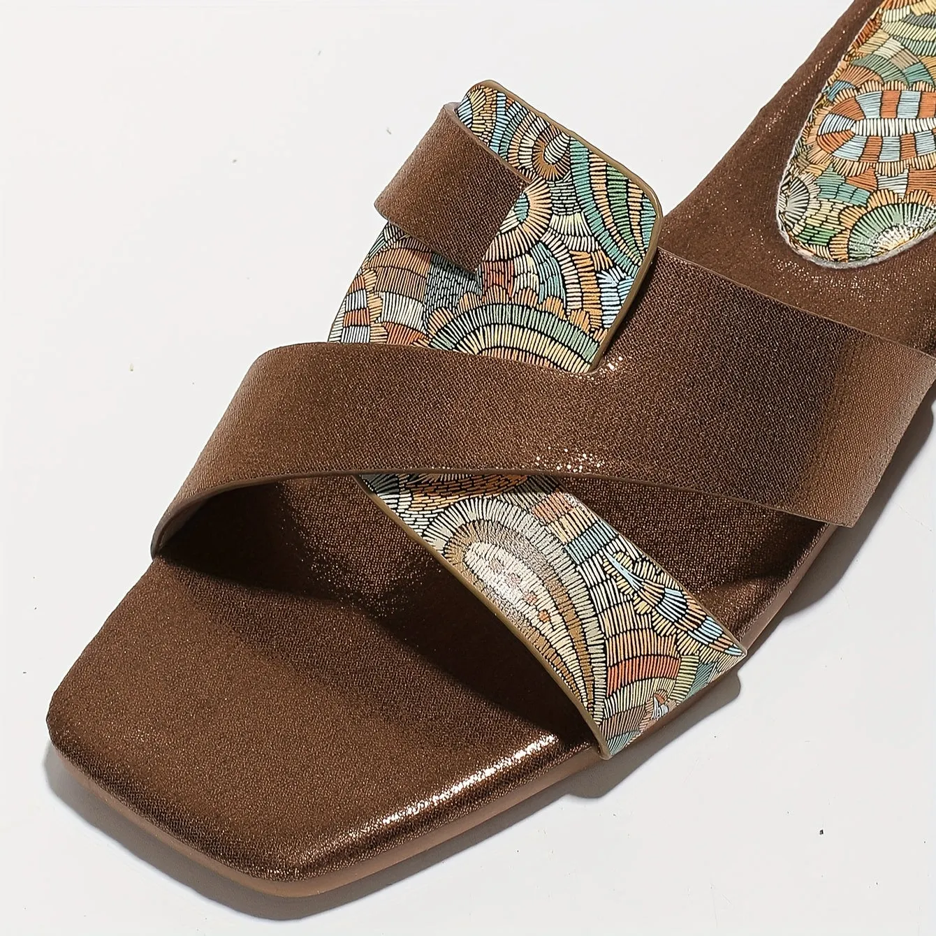 Kleurrijke slip-on sandalen voor vrouwen, licht en niet-slip