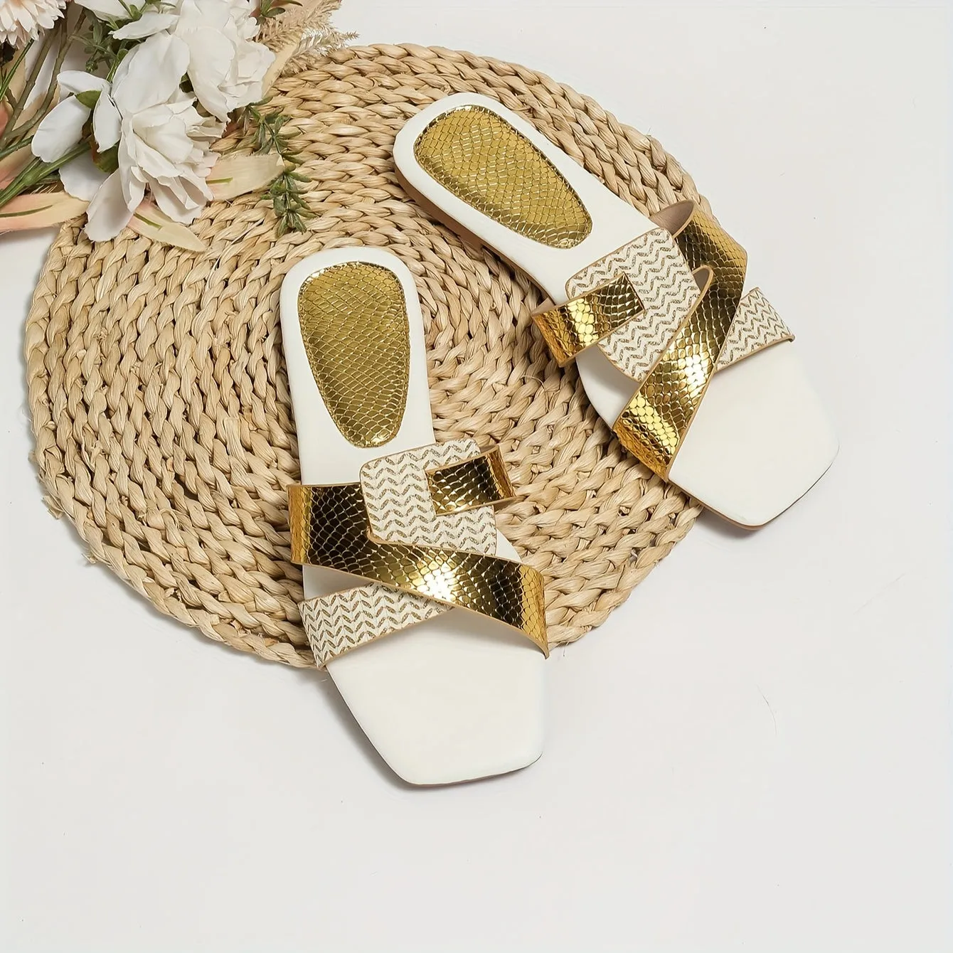 Kleurrijke slip-on sandalen voor vrouwen, licht en niet-slip