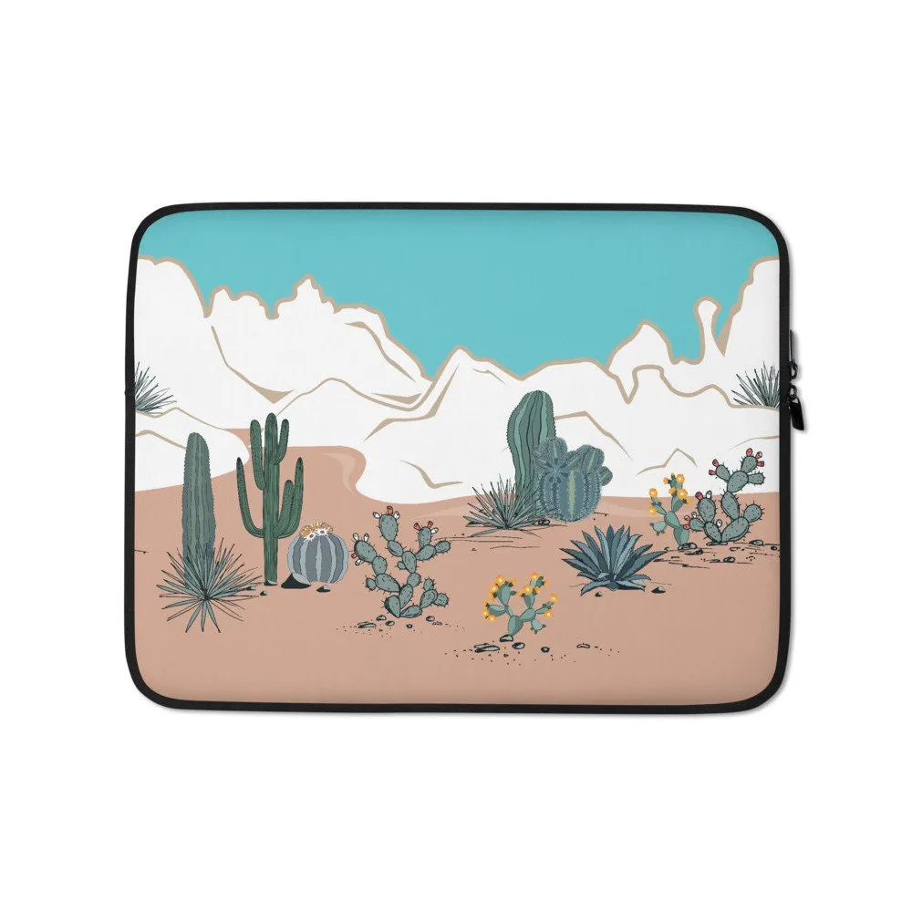 Laptop Sleeve | Midwest Cactus Computer Case | Boho Electronic Case | Computer Accessory Case Midwest Desert Computer Sleeve
