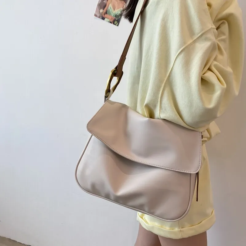 Large Capacity Retro PU Leather Big Crossbody Shoulder Bags For Women 2021 Summer Ladies Luxury Brand Trendy Handbags