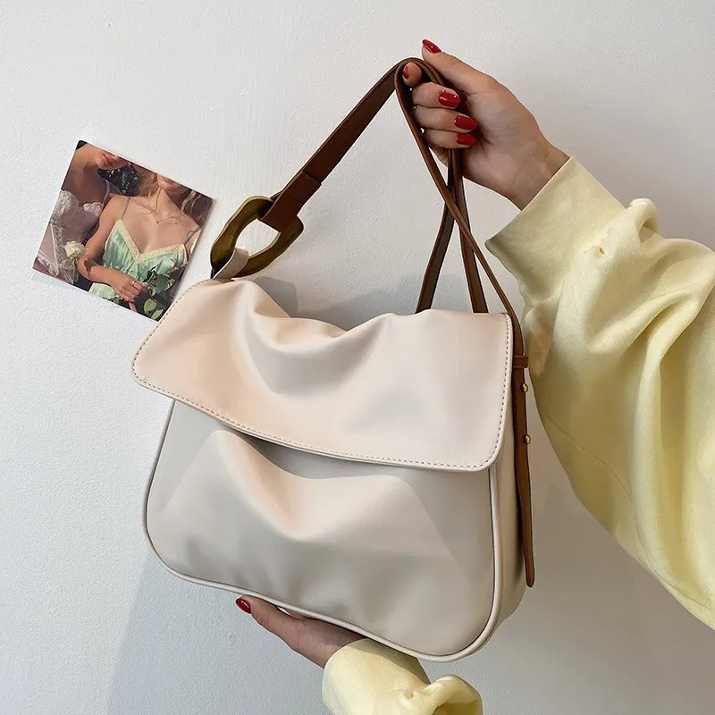 Large Capacity Retro PU Leather Big Crossbody Shoulder Bags For Women 2021 Summer Ladies Luxury Brand Trendy Handbags