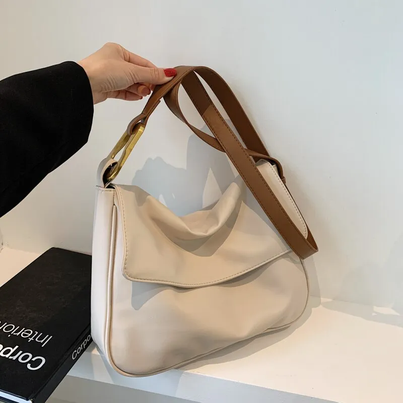 Large Capacity Retro PU Leather Big Crossbody Shoulder Bags For Women 2021 Summer Ladies Luxury Brand Trendy Handbags