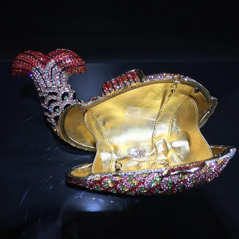 Luxy Moon Goldfish Rhinestone Clutch Unique Cute Purse