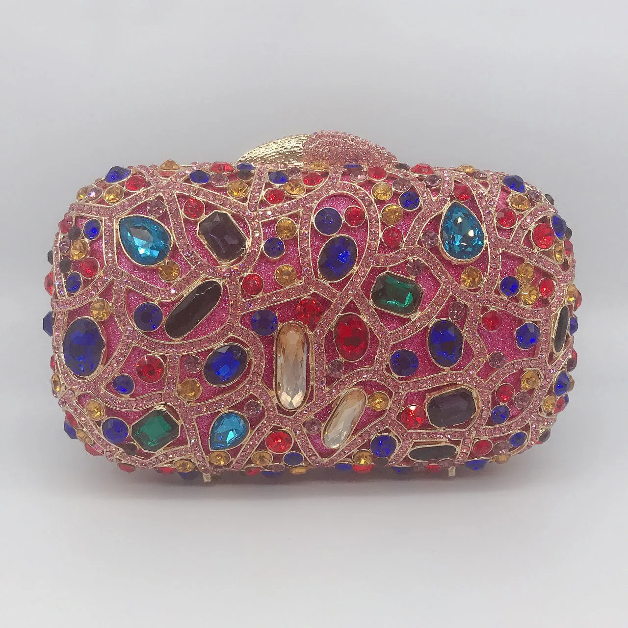 Luxy Moon Unique Evening Crystal Clutch Purse with Chain