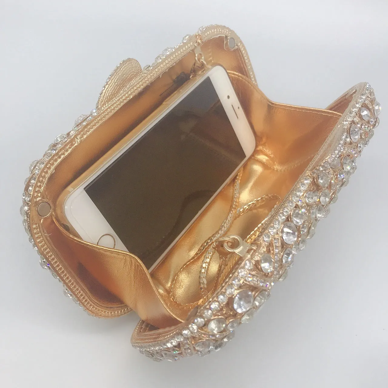 Luxy Moon Unique Evening Crystal Clutch Purse with Chain
