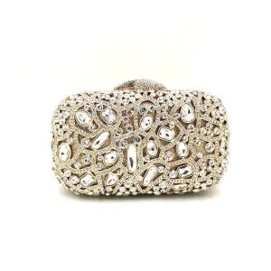 Luxy Moon Unique Evening Crystal Clutch Purse with Chain