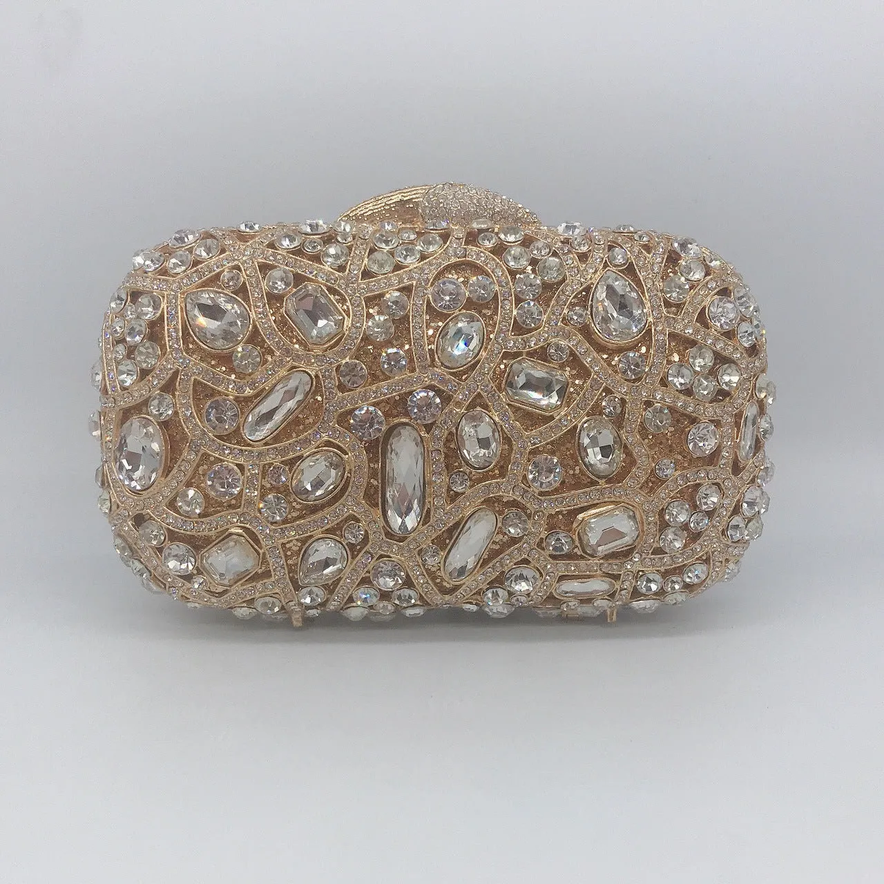 Luxy Moon Unique Evening Crystal Clutch Purse with Chain