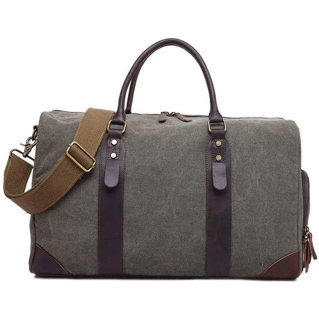 Mco 2018 Vintage Waxed Canvas Men Travel Duffel Large Capacity Waterproof Travel Bags Carry On