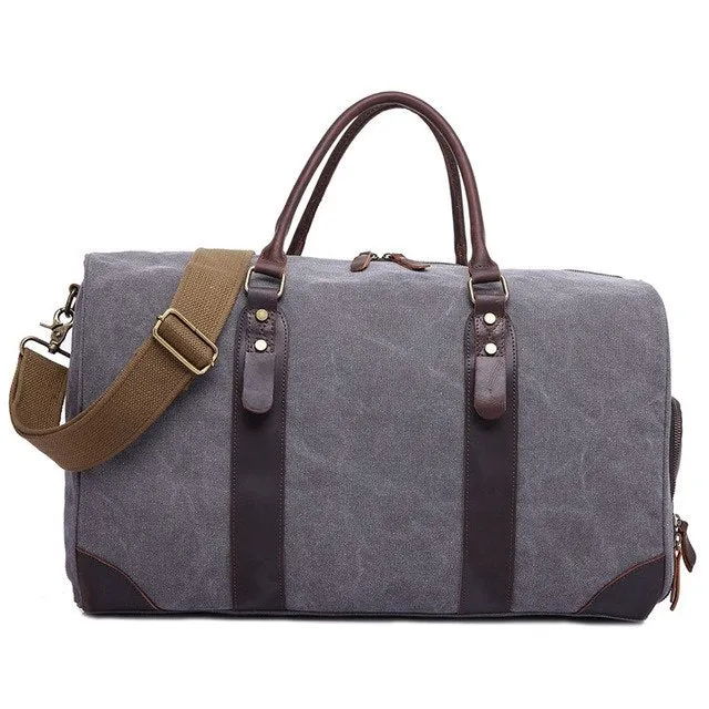 Mco 2018 Vintage Waxed Canvas Men Travel Duffel Large Capacity Waterproof Travel Bags Carry On