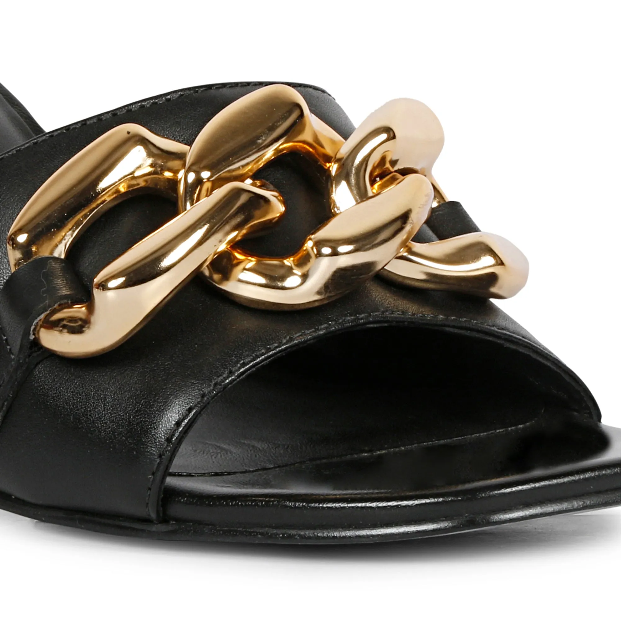 Melissa Black Gold Metallic Chain Heeled
