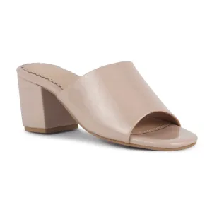 Nude Slip-On Block Heel Sandal