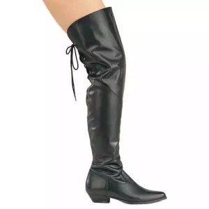 Pleaser ROD8822 Black Leather Sexy Shoes Discontinued Sale Stock