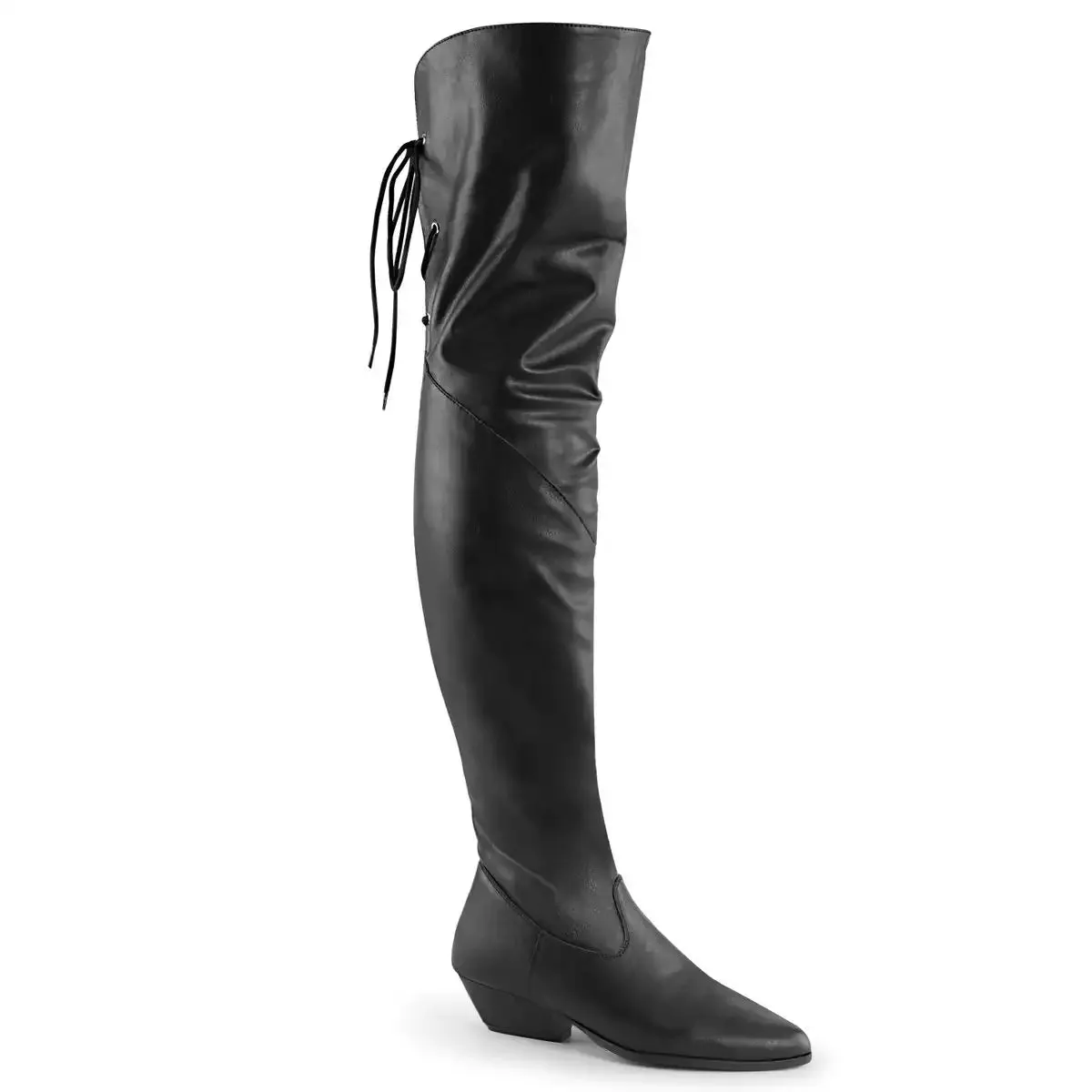 Pleaser ROD8822 Black Leather Sexy Shoes Discontinued Sale Stock