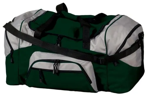Port & Company Bg99 Colorblock Sport Duffel - Hunter/Grey - Osfa