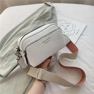 Quality Bags For Women 2021 Fashion Wild Small Square Bag Wide Straps Female Shoulder Bag Casual Solid Color Lady Messenger Bag