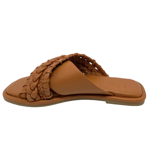 Sempre Di Plaited Slide  -  Tan