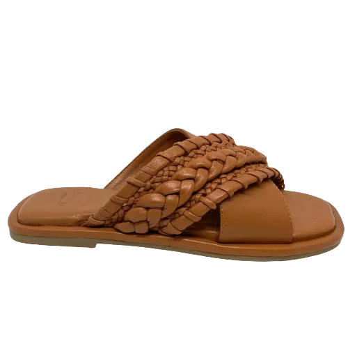 Sempre Di Plaited Slide  -  Tan