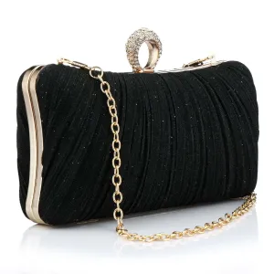 Small evening bag, glitter clutch, purse with detachable chain