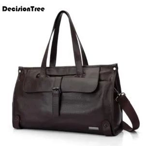 Soft Genuine Leather Men'S Luggage Bags Casual Travel Duffel Bags Cow Leather Men'S Large