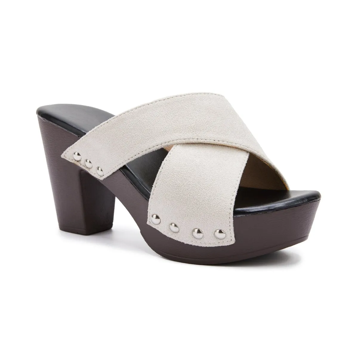 Sohiwoo  Women's Vintage Sandals Rivet Criss Cross Platform Wedges