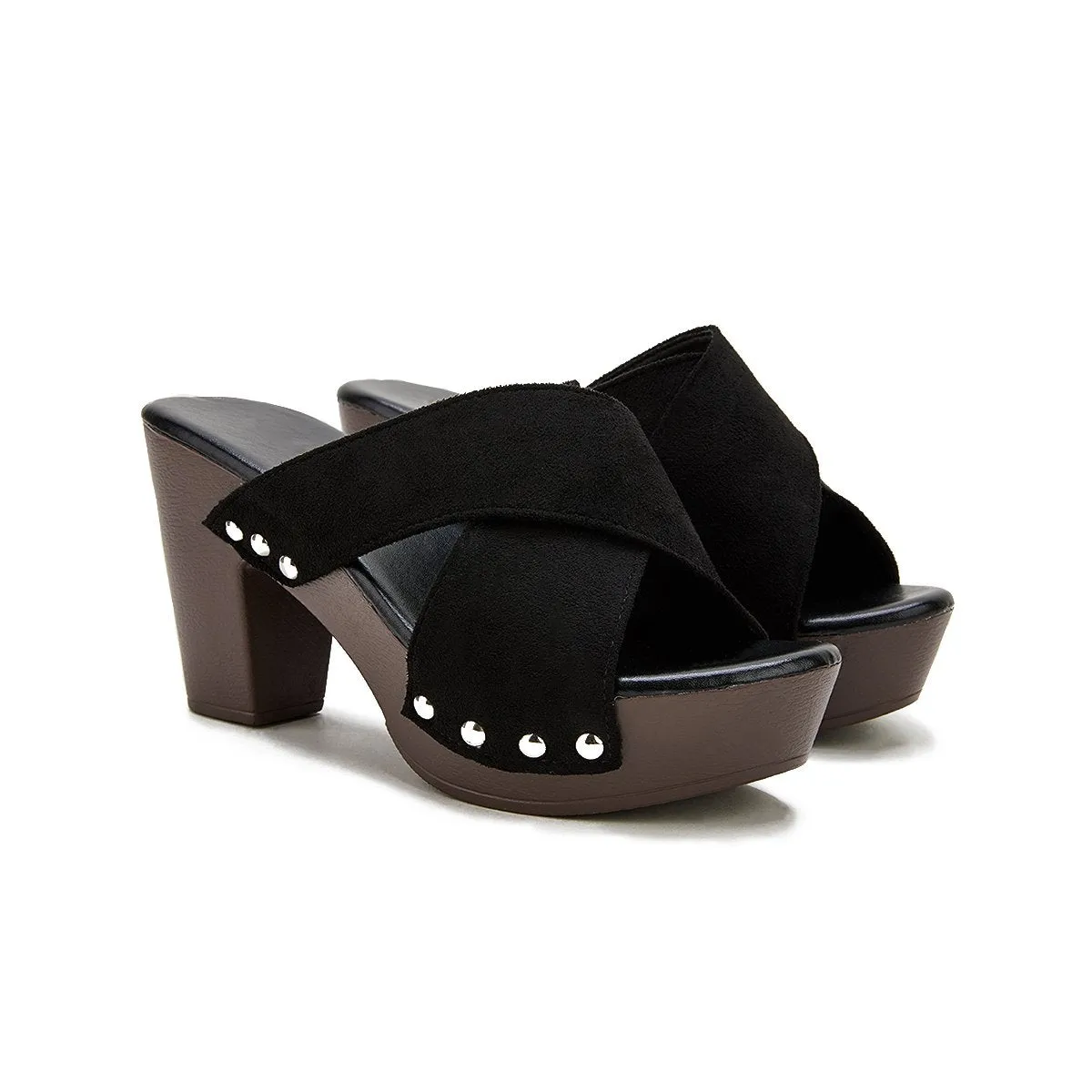Sohiwoo  Women's Vintage Sandals Rivet Criss Cross Platform Wedges