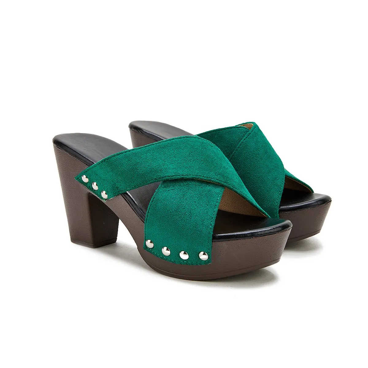 Sohiwoo  Women's Vintage Sandals Rivet Criss Cross Platform Wedges