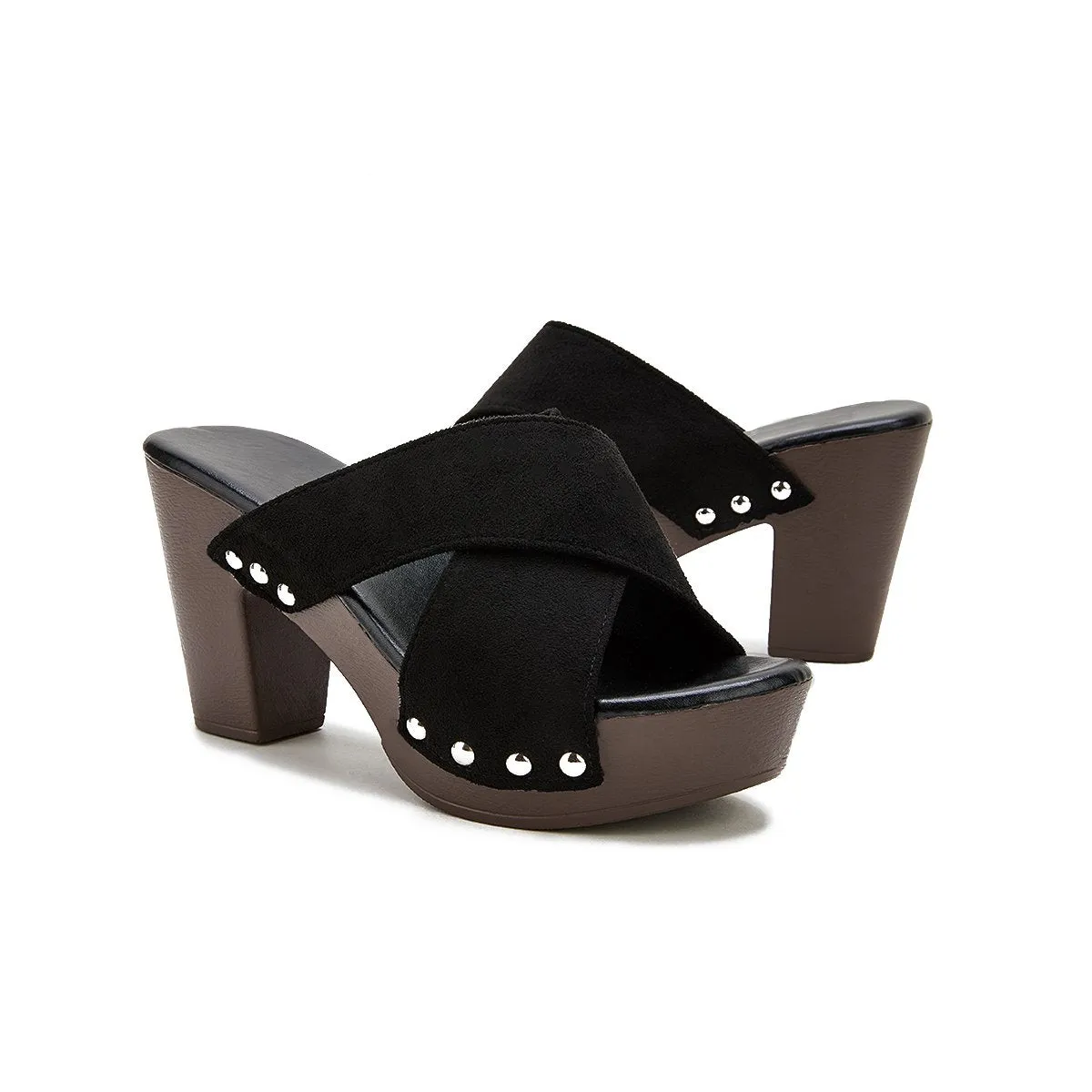 Sohiwoo  Women's Vintage Sandals Rivet Criss Cross Platform Wedges