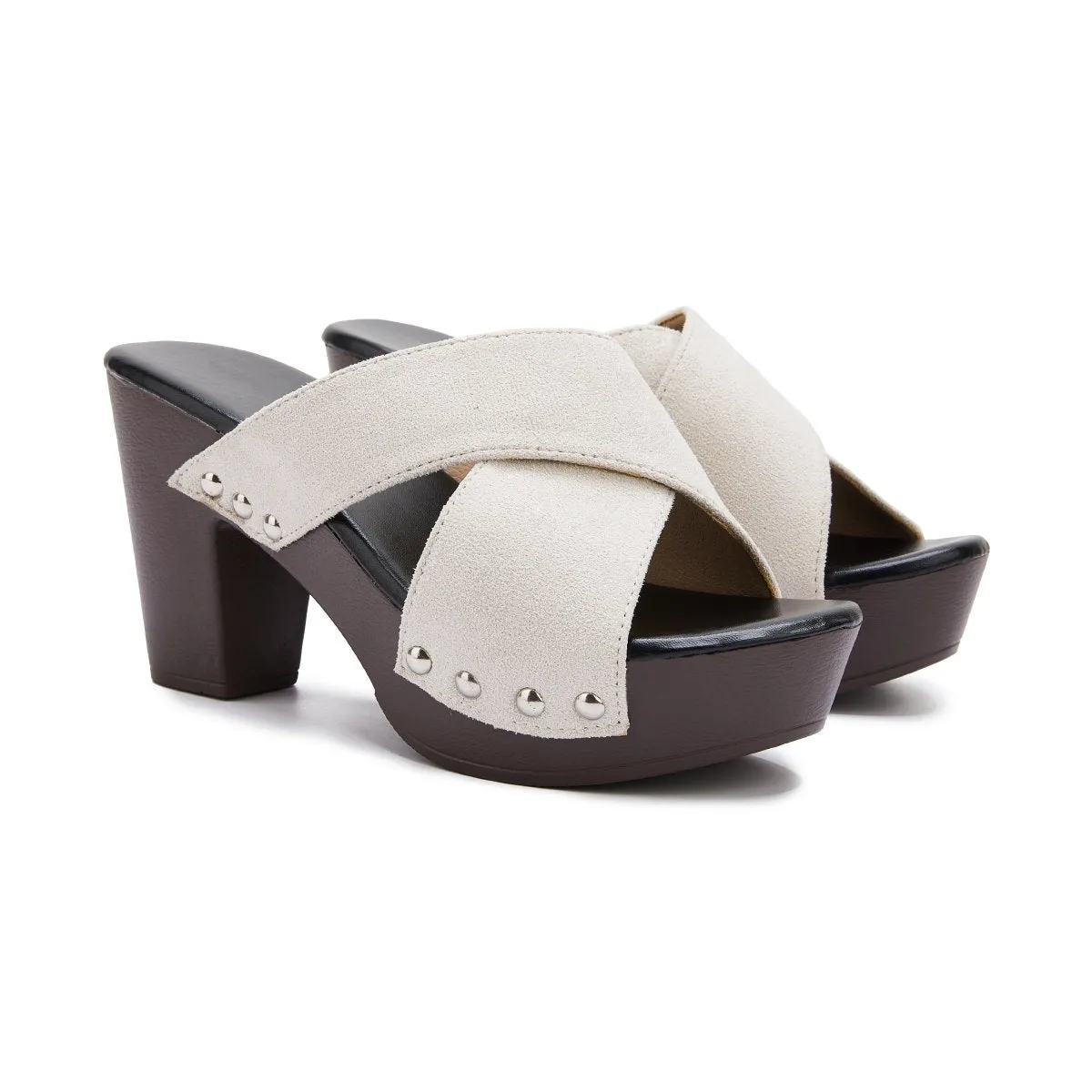 Sohiwoo  Women's Vintage Sandals Rivet Criss Cross Platform Wedges