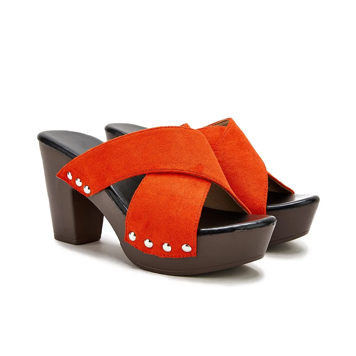 Sohiwoo  Women's Vintage Sandals Rivet Criss Cross Platform Wedges