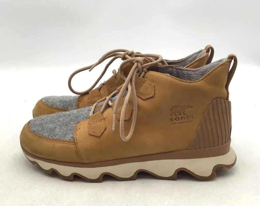 Sorel Women's Kinetic Caribou NL3372-224 Brown Gray Ankle Snow Boots - Size 10.5