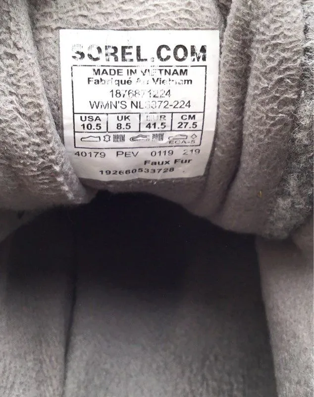 Sorel Women's Kinetic Caribou NL3372-224 Brown Gray Ankle Snow Boots - Size 10.5