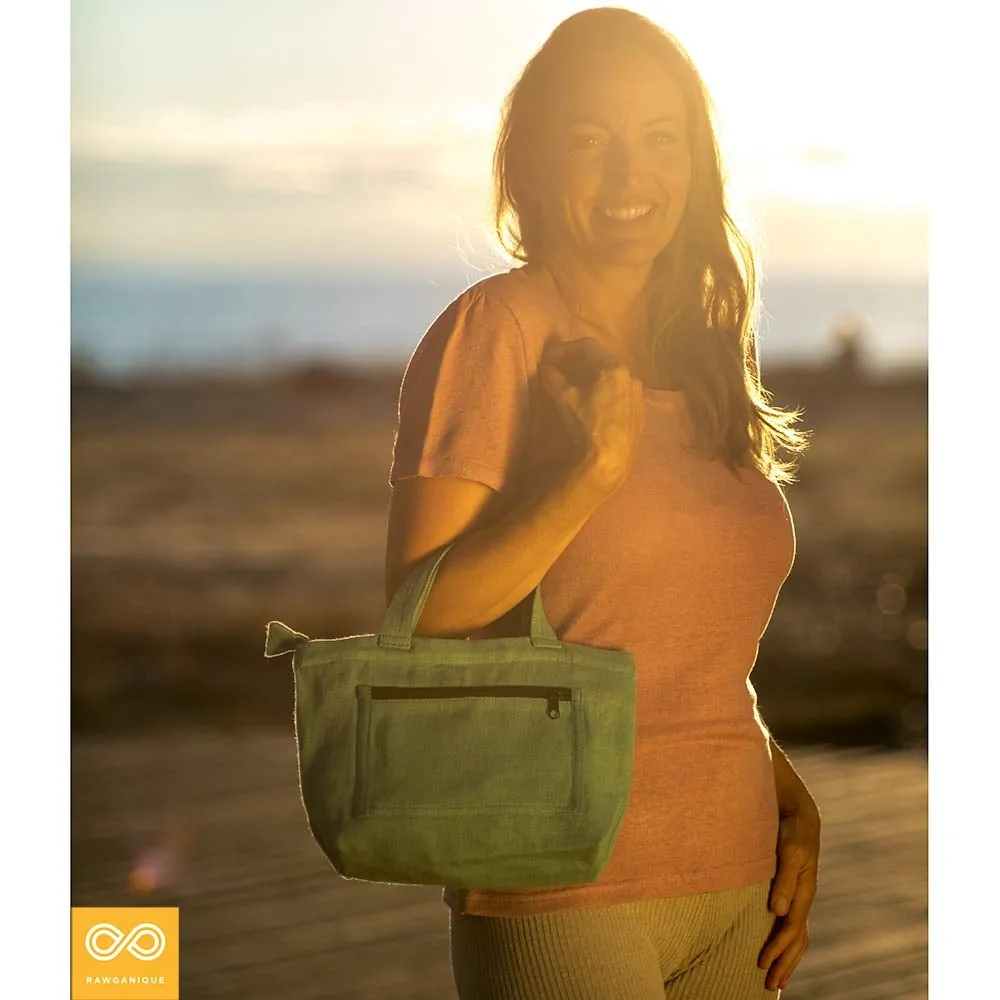SYDNEY 100% Organic Hemp Clutch Tote (With Shoulder Strap) (12x9x3.5) (Plastic-free)