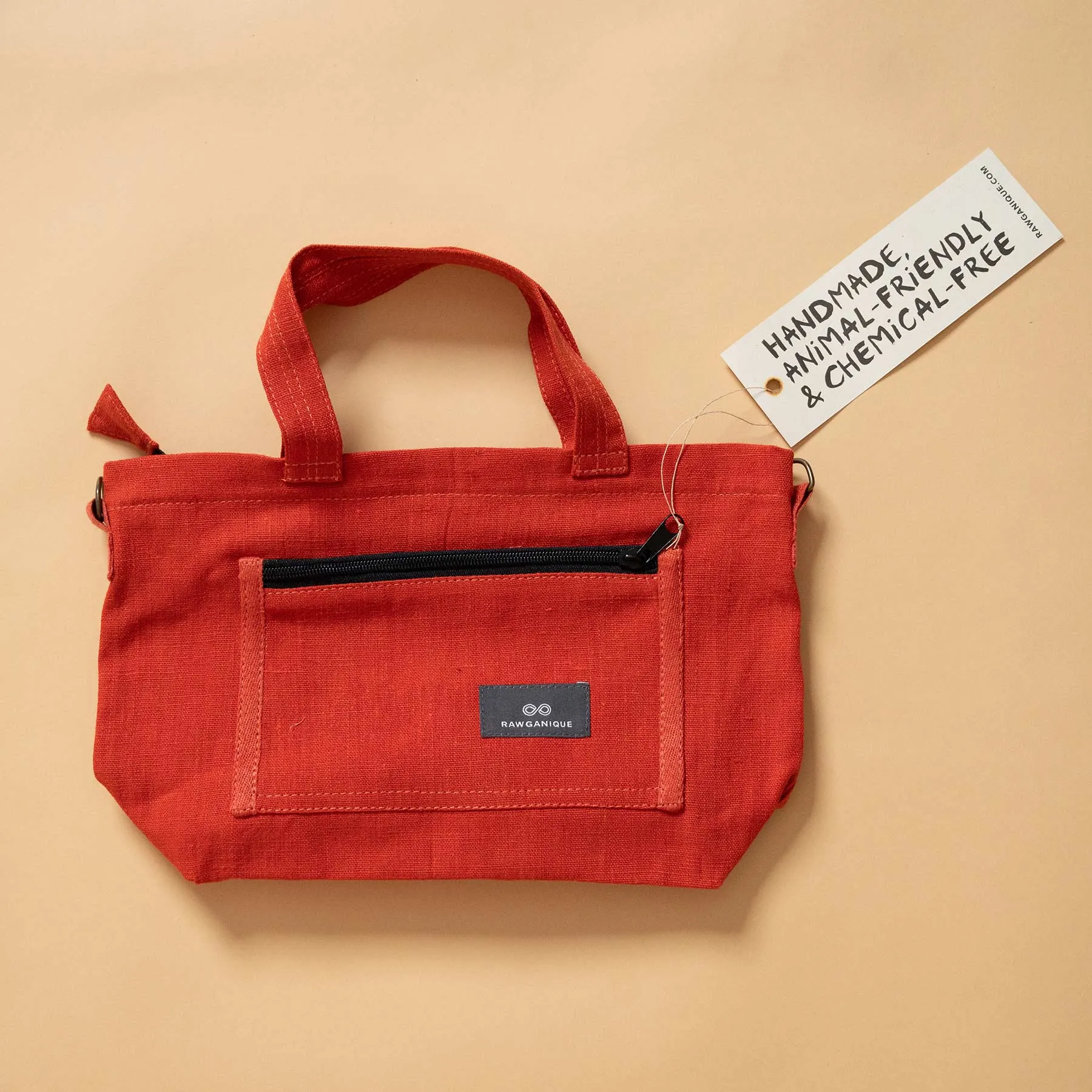 SYDNEY 100% Organic Hemp Clutch Tote (With Shoulder Strap) (12x9x3.5) (Plastic-free)