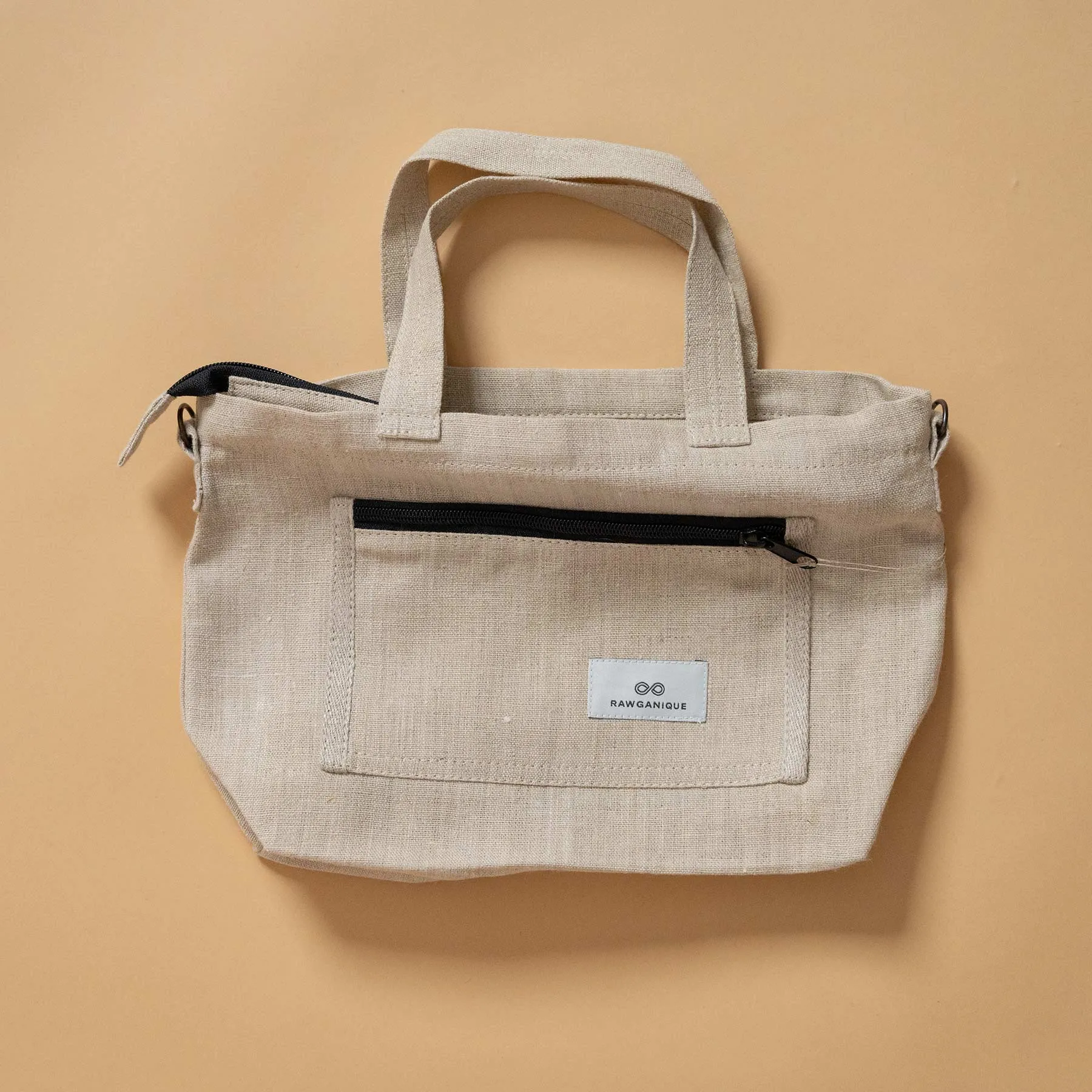 SYDNEY 100% Organic Hemp Clutch Tote (With Shoulder Strap) (12x9x3.5) (Plastic-free)