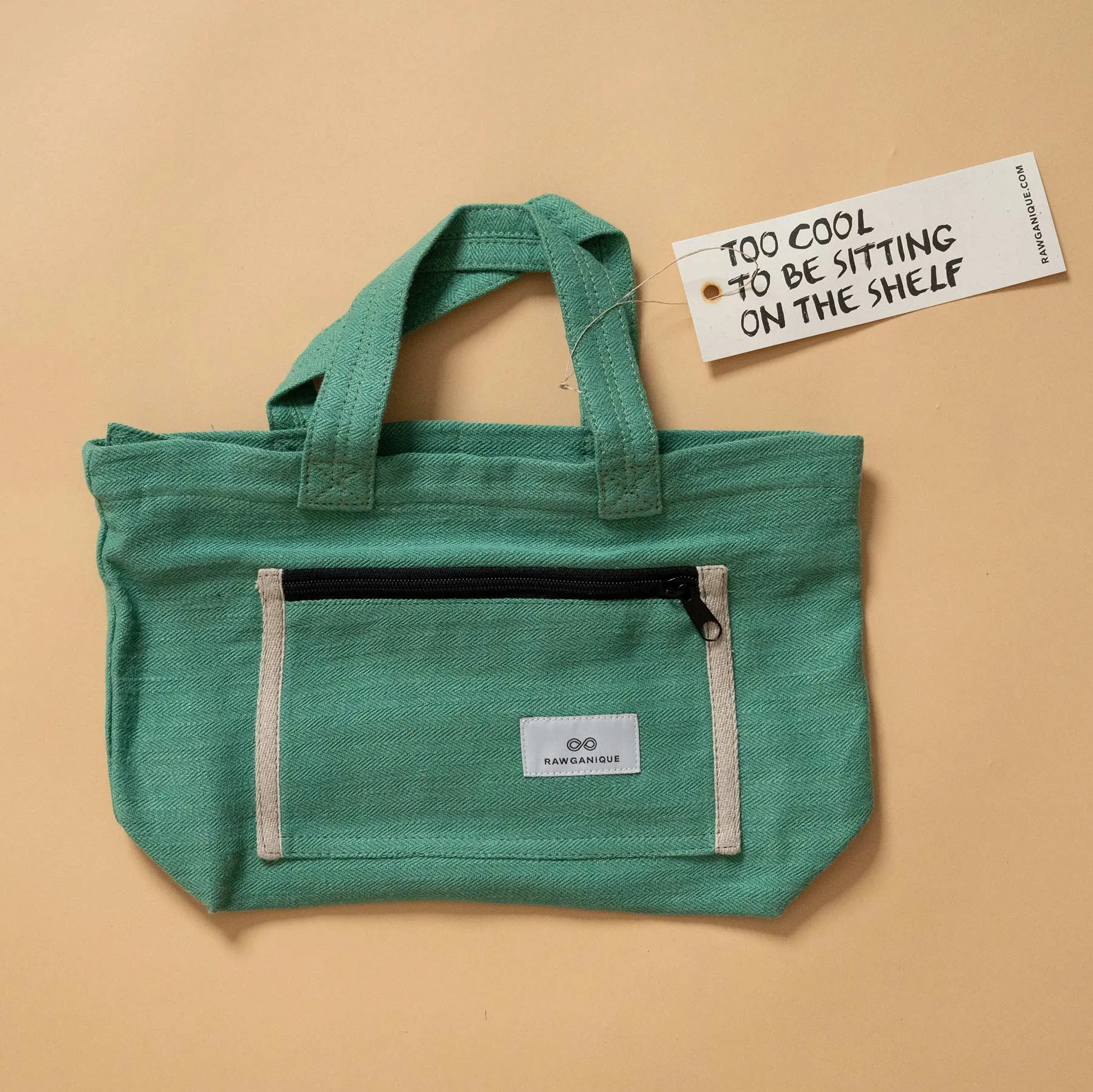 SYDNEY 100% Organic Hemp Clutch Tote (With Shoulder Strap) (12x9x3.5) (Plastic-free)