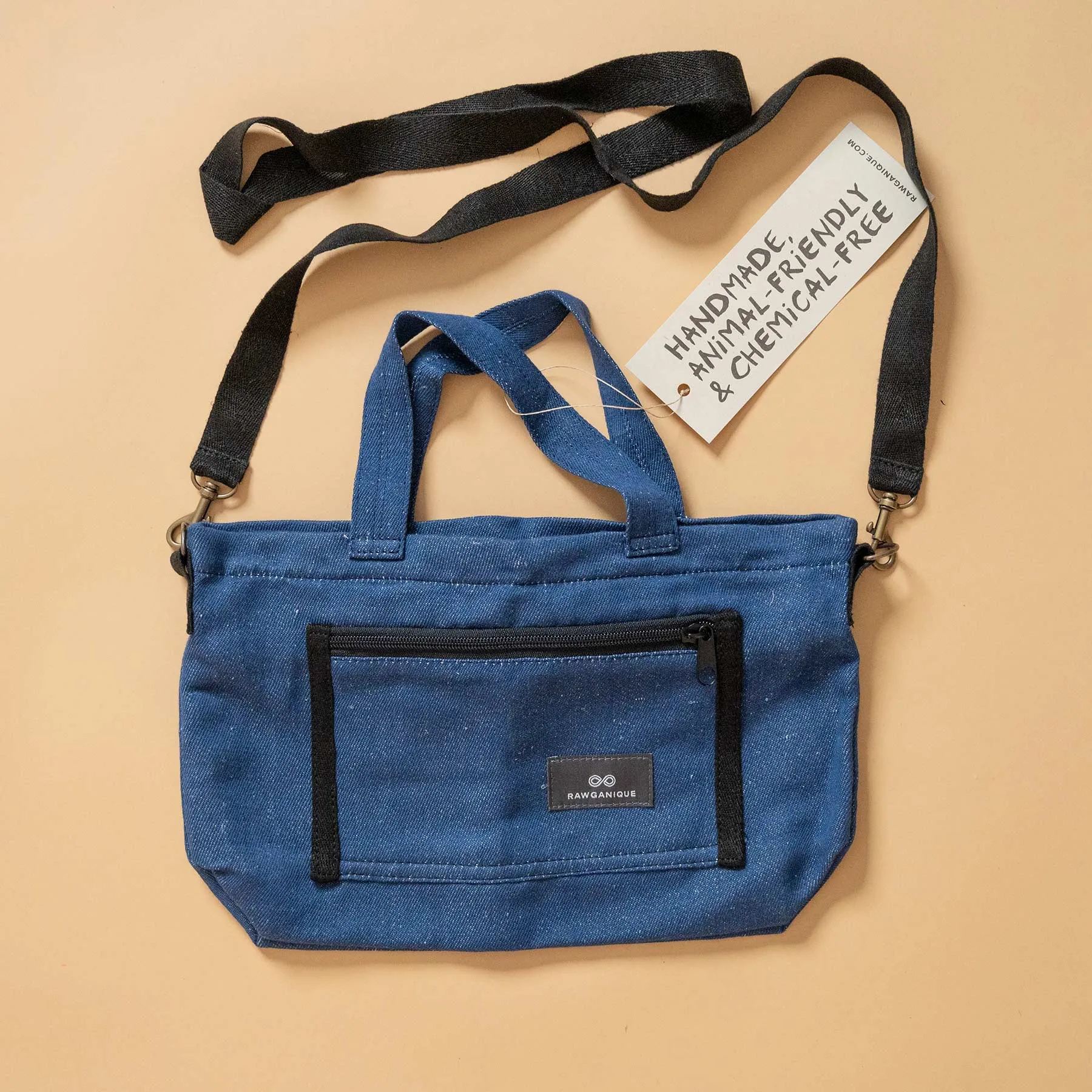 SYDNEY 100% Organic Hemp Clutch Tote (With Shoulder Strap) (12x9x3.5) (Plastic-free)