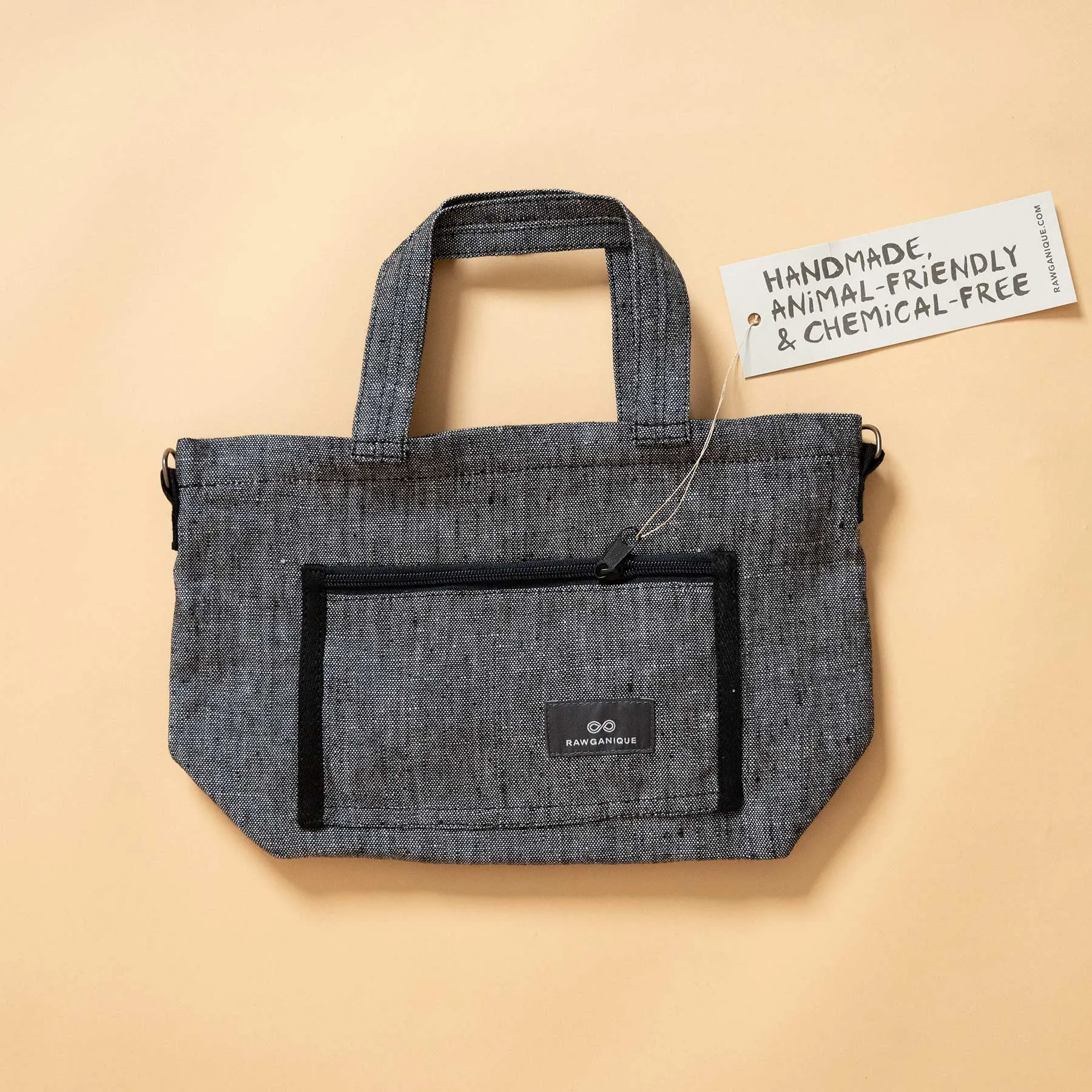 SYDNEY 100% Organic Hemp Clutch Tote (With Shoulder Strap) (12x9x3.5) (Plastic-free)