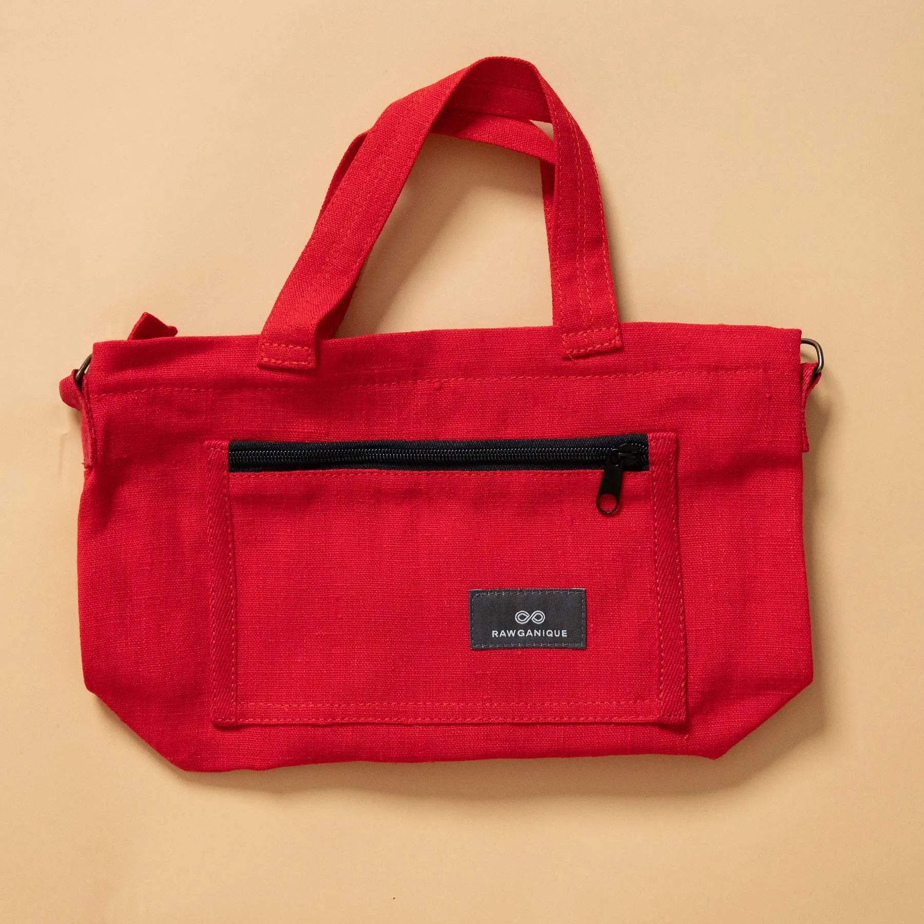SYDNEY 100% Organic Hemp Clutch Tote (With Shoulder Strap) (12x9x3.5) (Plastic-free)