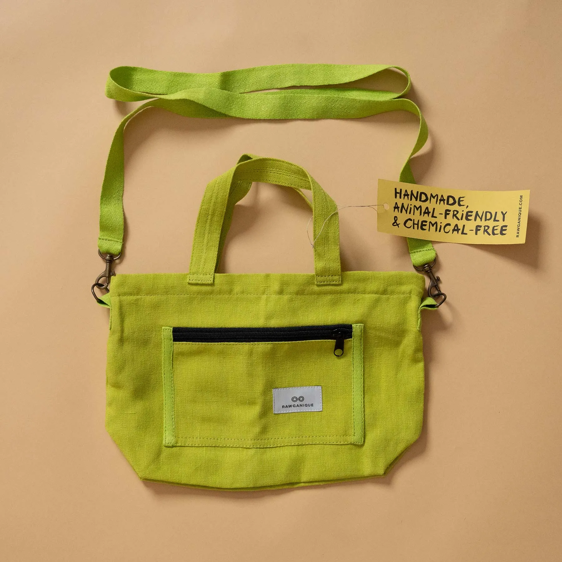 SYDNEY 100% Organic Hemp Clutch Tote (With Shoulder Strap) (12x9x3.5) (Plastic-free)