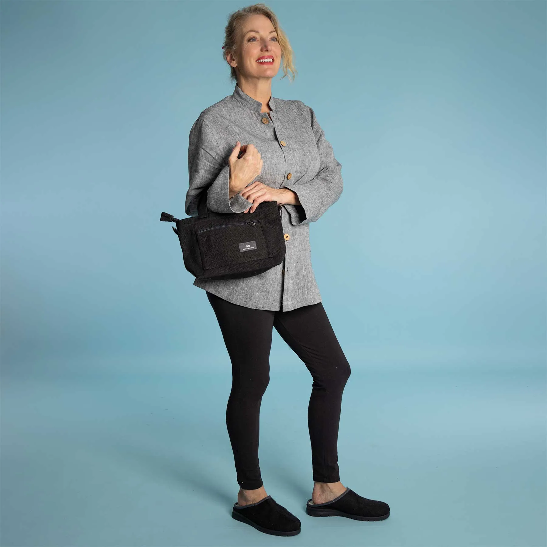 SYDNEY 100% Organic Hemp Clutch Tote (With Shoulder Strap) (12x9x3.5) (Plastic-free)