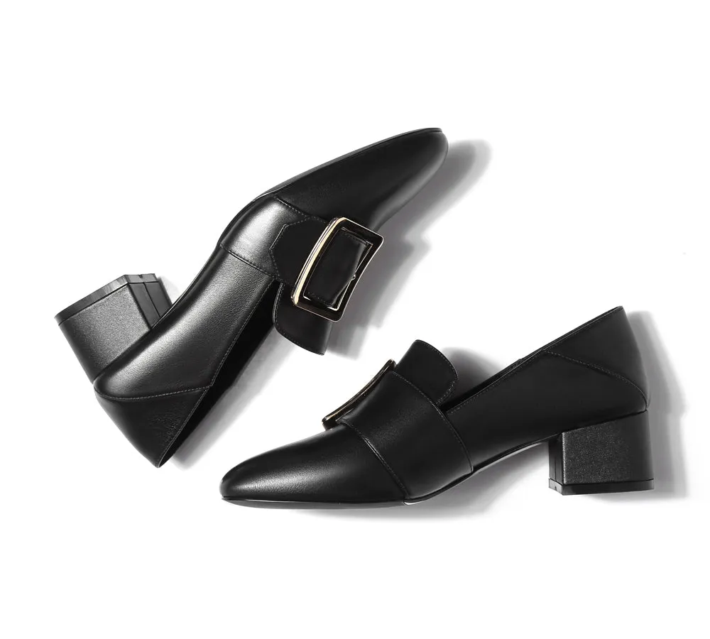 TARRAMARRA® Low Block Leather Heels Sammi