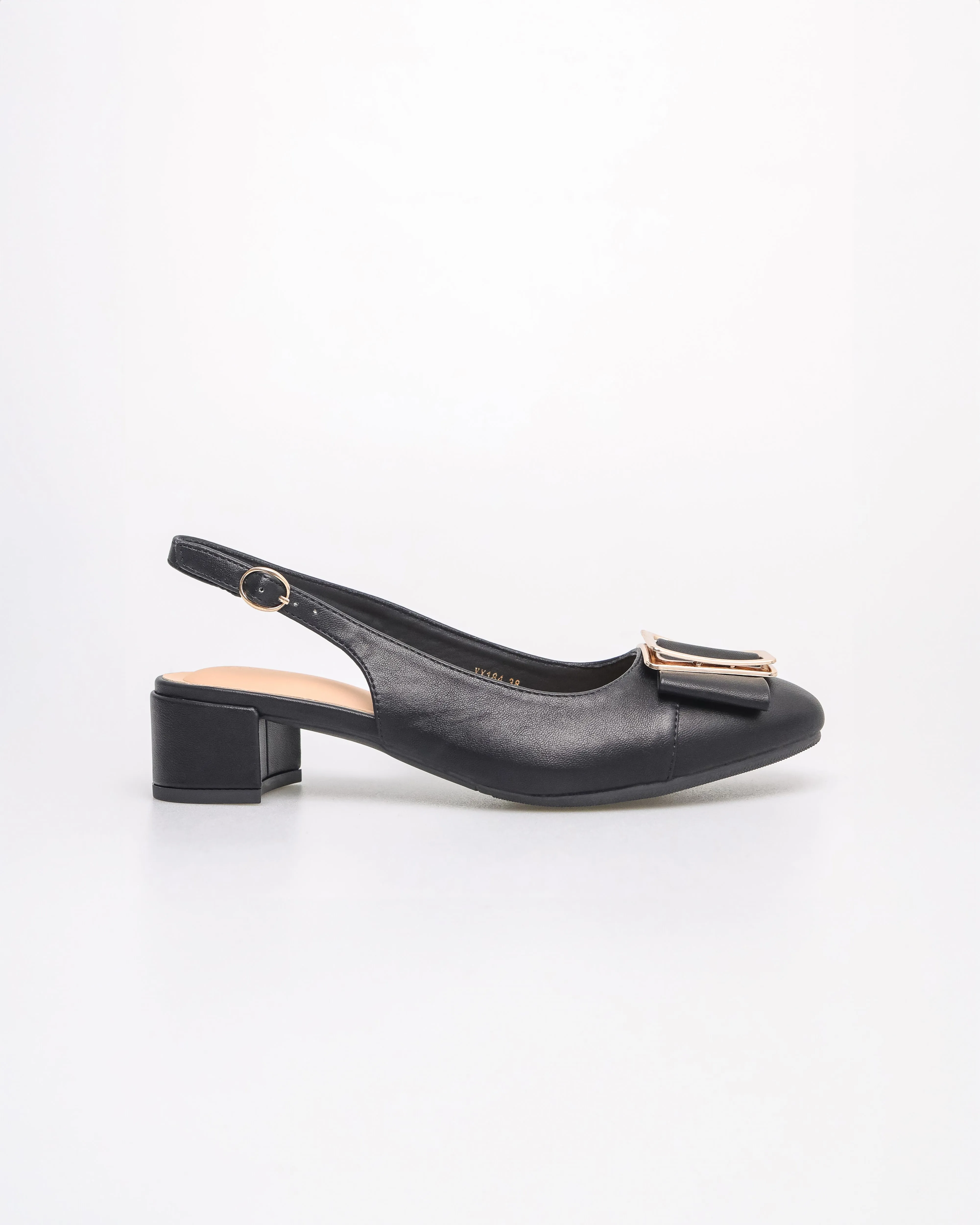 Tomaz YX184 Ladies Metallic Buckle Slingbacks