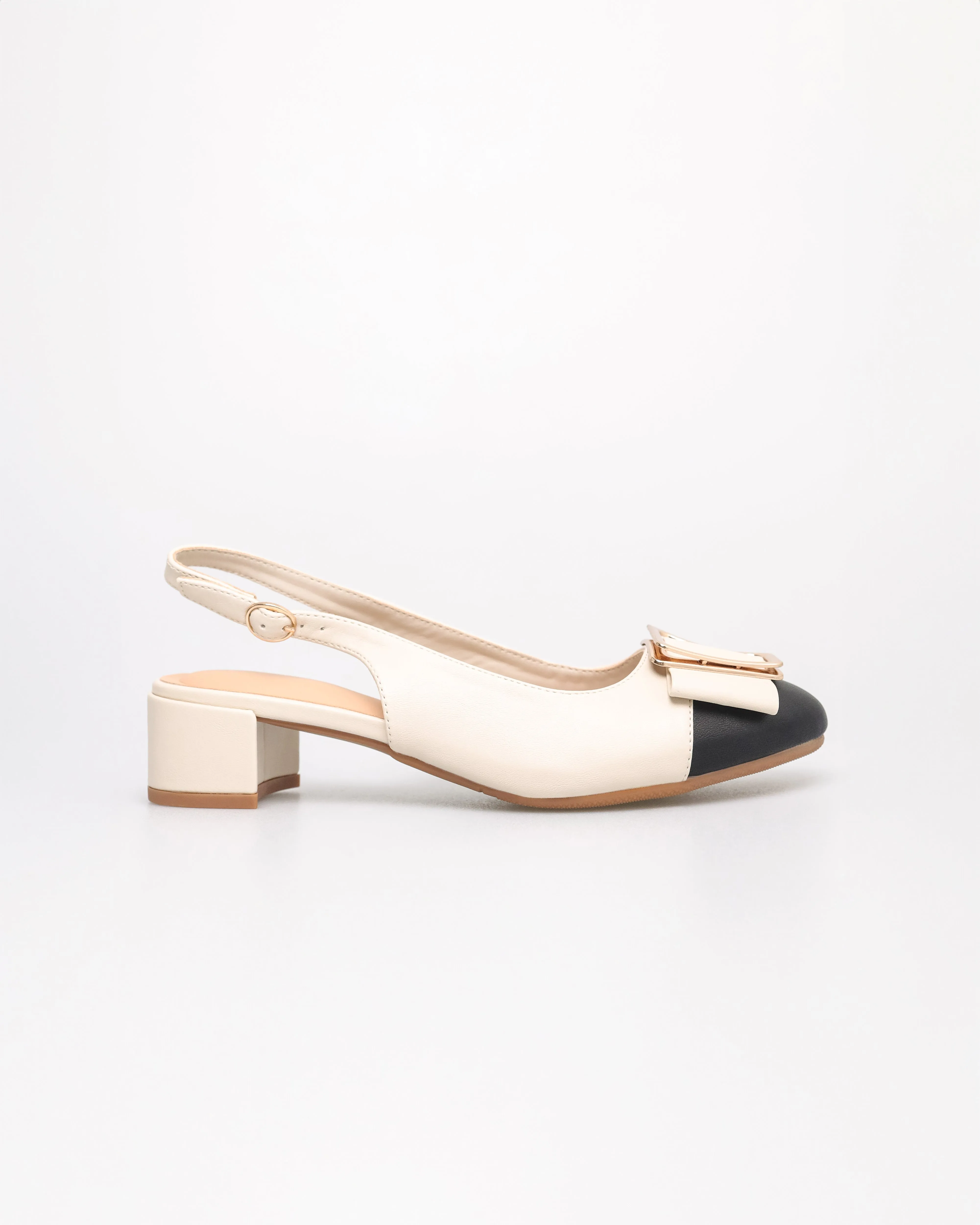 Tomaz YX184 Ladies Metallic Buckle Slingbacks