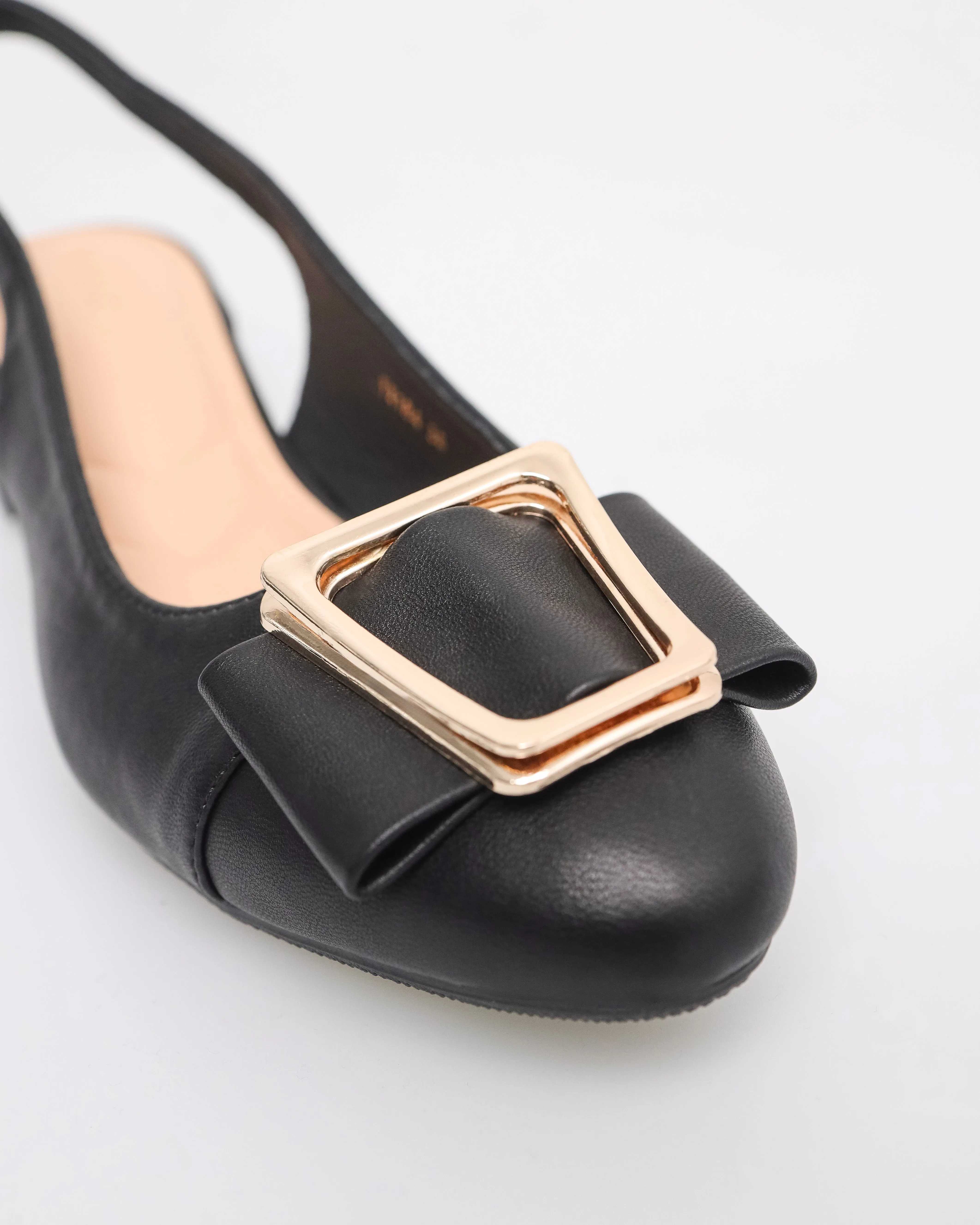 Tomaz YX184 Ladies Metallic Buckle Slingbacks