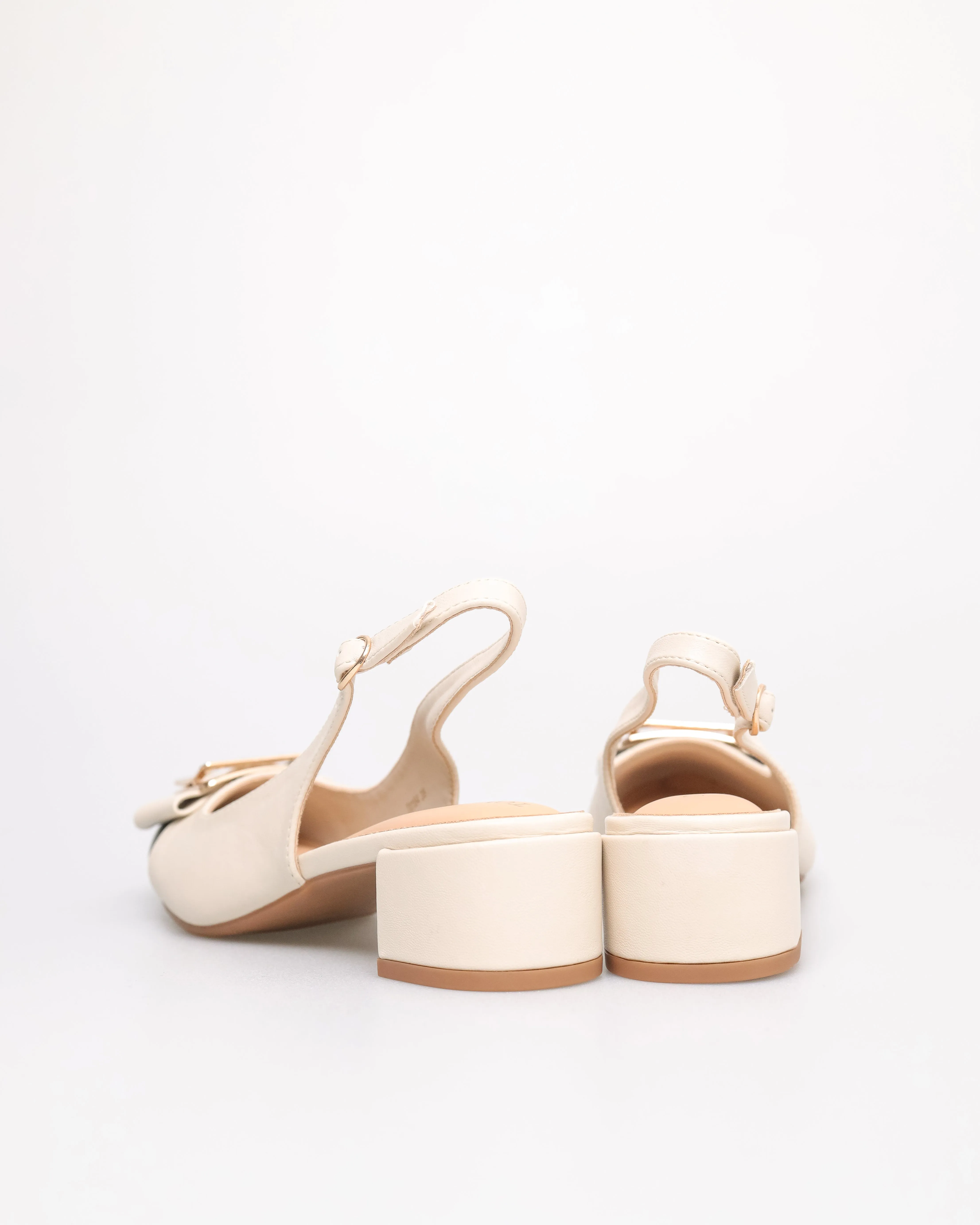 Tomaz YX184 Ladies Metallic Buckle Slingbacks