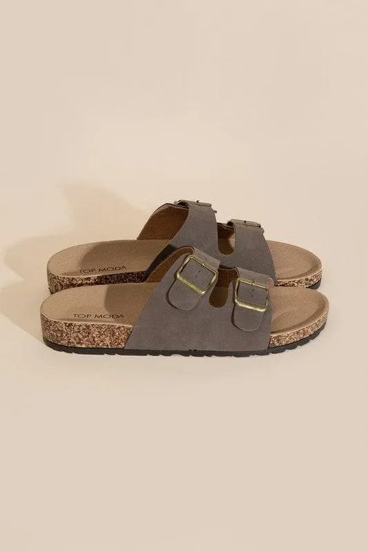 TOP MODA Mars Buckle Strap Slides