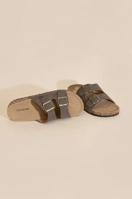 TOP MODA Mars Buckle Strap Slides
