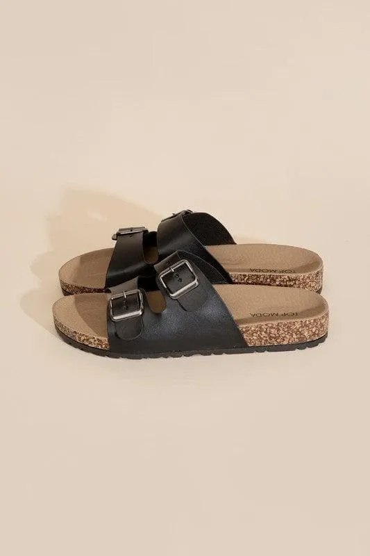TOP MODA Mars Buckle Strap Slides